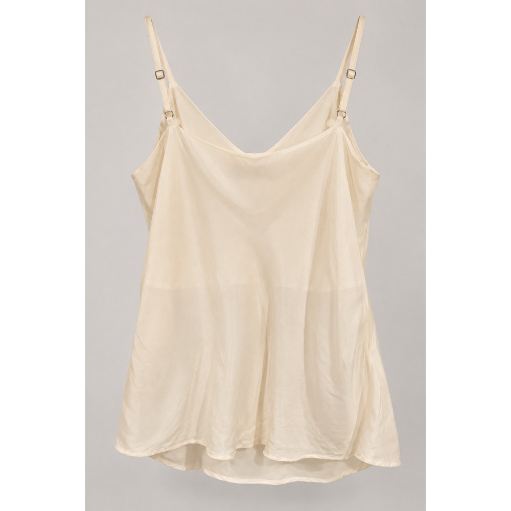 AG Adriano Goldschmied Camisole Large Cream Cupro V-Neck Adjustable Straps Chic
